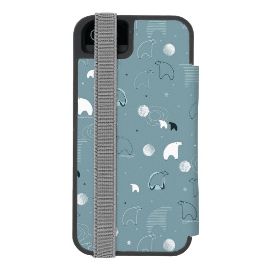 Muster, das ein niedliches polares anzeigt incipio iPhone Geldbeutel-Hülle (Folio Rückseite)