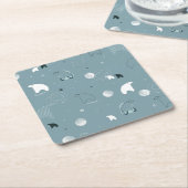 Muster, das ein niedliches polares anzeigt rechteckiger pappuntersetzer (angewinkelt)