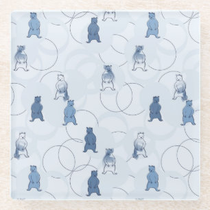 Muster, das einen Grizzlybären kennzeichnet Glasuntersetzer