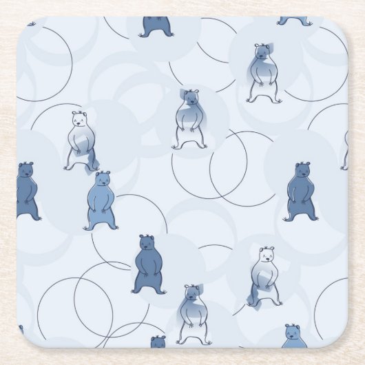 Muster, das einen Grizzlybären kennzeichnet Rechteckiger Pappuntersetzer (Vorderseite)