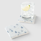 Muster, das einen Grizzlybären kennzeichnet Steinuntersetzer (Seitenansicht)