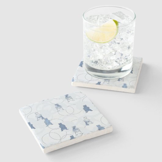 Muster, das einen Grizzlybären kennzeichnet Steinuntersetzer (Seitenansicht)