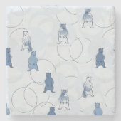 Muster, das einen Grizzlybären kennzeichnet Steinuntersetzer (Vorderseite)