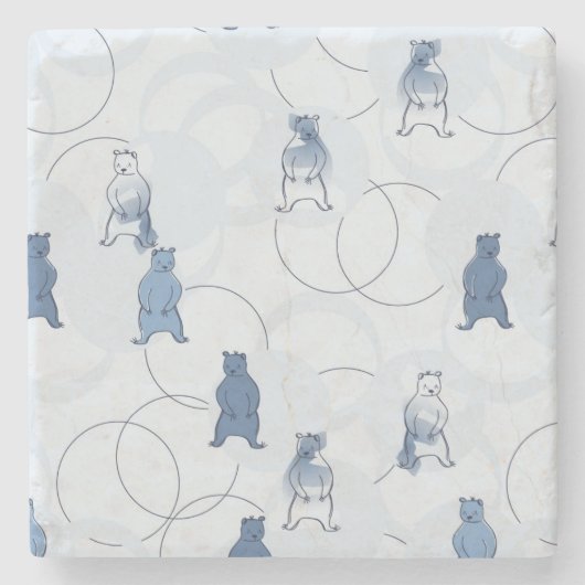 Muster, das einen Grizzlybären kennzeichnet Steinuntersetzer (Vorderseite)