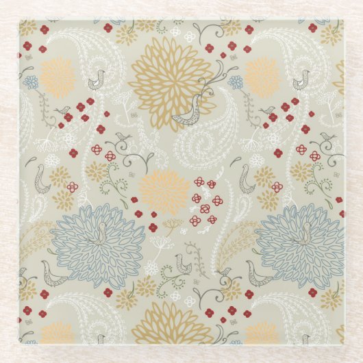 Muster, das gelockten Garten anzeigt Glasuntersetzer (Vorderseite)