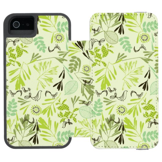 Muster, das kleine Vogelbabys anzeigt Incipio iPhone Geldbeutel-Hülle (Folio Geöffnet)