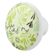 Muster, das kleine Vogelbabys anzeigt Keramikknauf (Rechts)