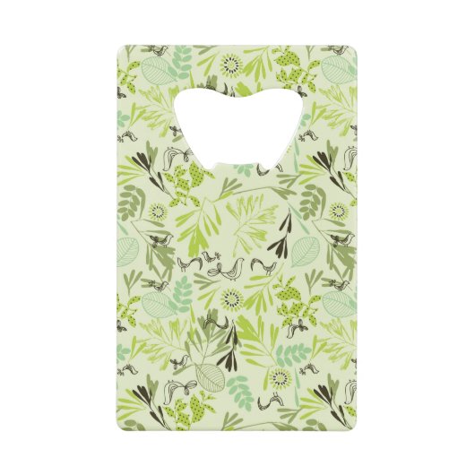 Muster, das kleine Vogelbabys anzeigt Kreditkartenflaschenöffner (Vorderseite)