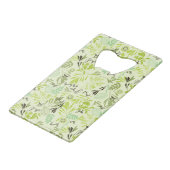 Muster, das kleine Vogelbabys anzeigt Kreditkartenflaschenöffner (Rückseite Schrägansicht)