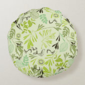 Muster, das kleine Vogelbabys anzeigt Rundes Kissen (Rückseite)