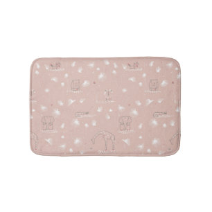 Muster, das niedliche Babydschungeltiere anzeigt Badematte