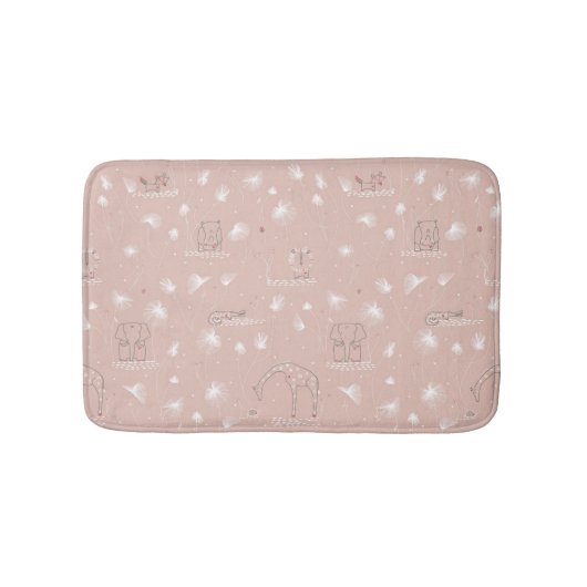 Muster, das niedliche Babydschungeltiere anzeigt Badematte (Vorderseite)