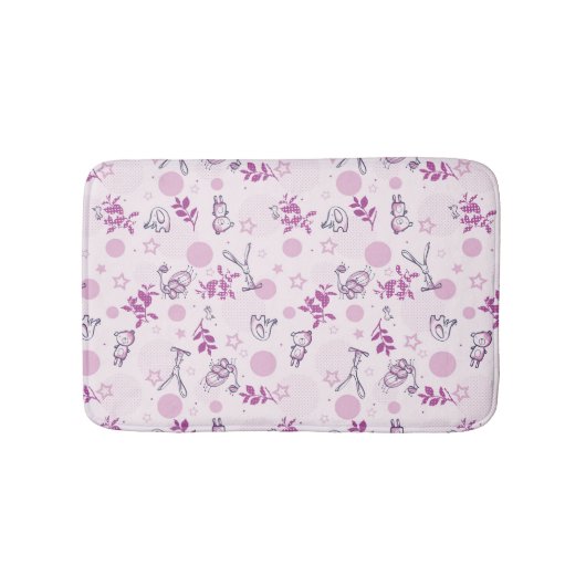 Muster, das Vintage Babytiere anzeigt Badematte (Vorderseite)