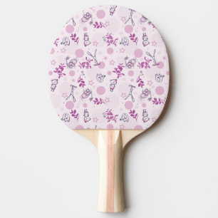 Muster, das Vintage Babytiere anzeigt Tischtennis Schläger