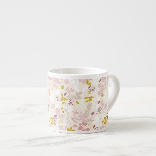 Muster, das wunderliche Tiere anzeigt Espressotasse (Vorderseite Rechts)