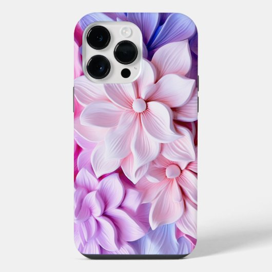 Muster der 3D-Pastell-Blume iPhone Hülle (Rückseite)
