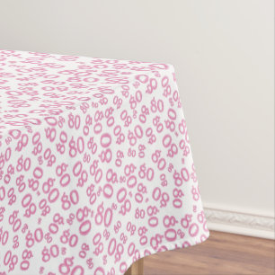 Muster der 80. Geburtstagspartei Pink und Weiß Tischdecke