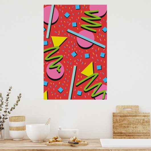 Muster der 90er-Jahre Poster (Küche)