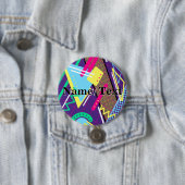 Muster der 90er Jahre, Vintages hintergrundförmige Button (Beispiel)