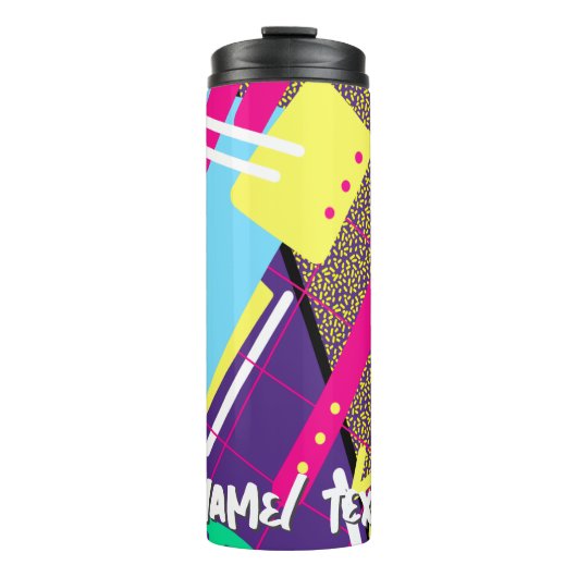 Muster der 90er, Vintage Neunziger Retro Geometric Thermosbecher (Vorderseite)