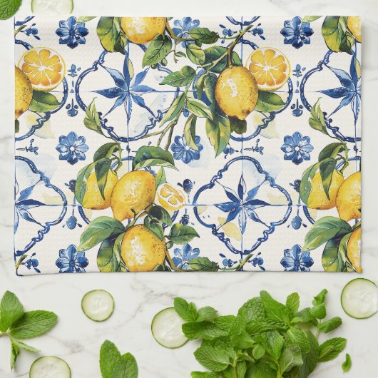 Muster der Amalfi-Küste Geschirrtuch (Gefaltet)