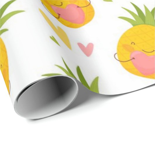 Muster der Ananas-Liebe Geschenkpapier (Rolleneckpunkt)
