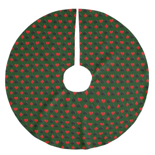 Muster der Anzug-Poker-Karte Polyester Weihnachtsbaumdecke (Vorderseite)