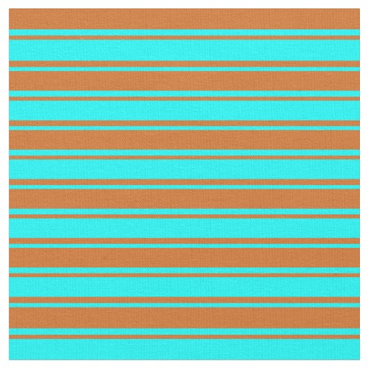 Muster der Aqua- und Schokoladenlinien Stoff (Nahaufnahme)