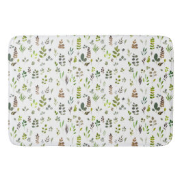 Muster der Aquarellfarben Eukalyptus-Blätter Badematte