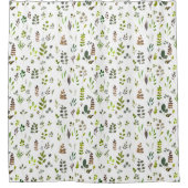 Muster der Aquarellfarben Eukalyptus-Blätter Duschvorhang (Vorderseite)