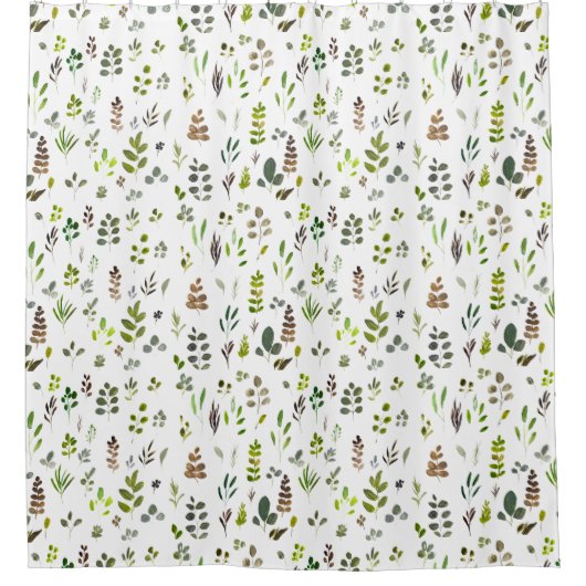 Muster der Aquarellfarben Eukalyptus-Blätter Duschvorhang (Vorderseite)