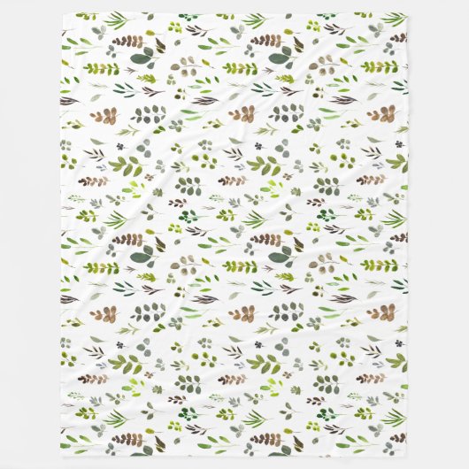 Muster der Aquarellfarben Eukalyptus-Blätter Fleecedecke (Vorderseite)