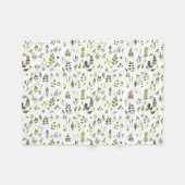 Muster der Aquarellfarben Eukalyptus-Blätter Fleecedecke (Vorderseite (Horizontal))