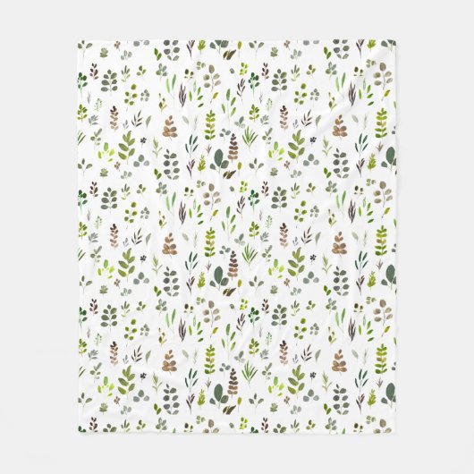 Muster der Aquarellfarben Eukalyptus-Blätter Fleecedecke (Vorderseite)