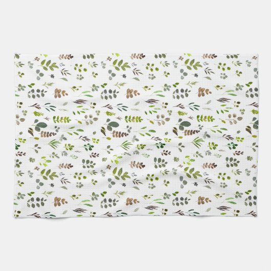 Muster der Aquarellfarben Eukalyptus-Blätter Geschirrtuch (Horizontal)