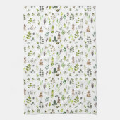 Muster der Aquarellfarben Eukalyptus-Blätter Geschirrtuch (Vertikal)