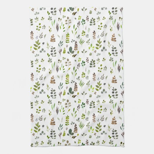 Muster der Aquarellfarben Eukalyptus-Blätter Geschirrtuch (Vertikal)