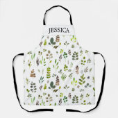 Muster der Aquarellfarben Eukalyptus-Blätter Schürze (Vorderseite)