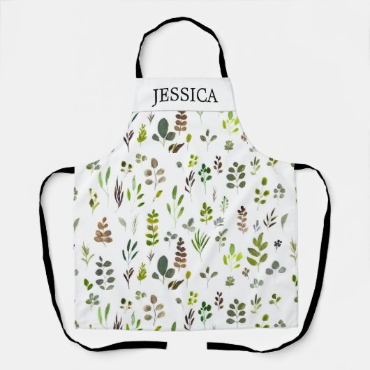 Muster der Aquarellfarben Eukalyptus-Blätter Schürze (Vorderseite)