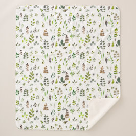 Muster der Aquarellfarben Eukalyptus-Blätter Sherpadecke