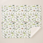 Muster der Aquarellfarben Eukalyptus-Blätter Sherpadecke (Vorderseite (Horizontal))