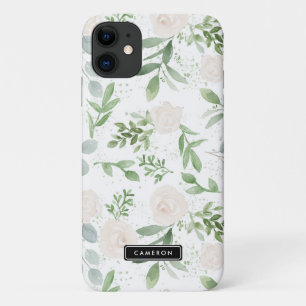 Muster der Aquarellwiesen und der weißen Blume Case-Mate iPhone Hülle