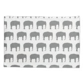 Muster der asiatischen Elefanten-Silhouetten Kissenbezug (Rückseite)
