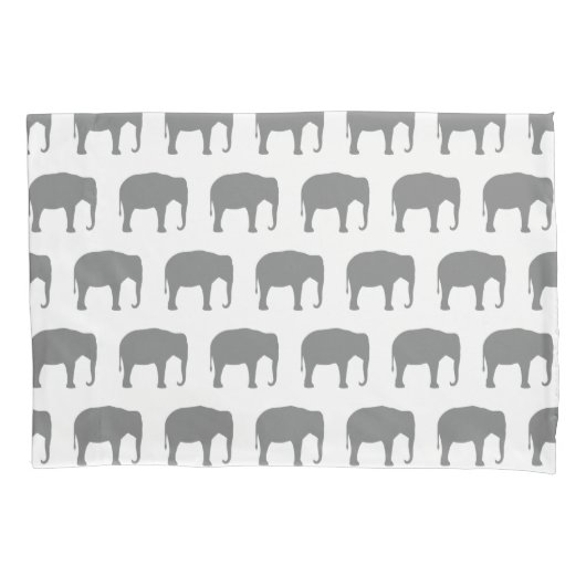 Muster der asiatischen Elefanten-Silhouetten Kissenbezug (Vorderseite)