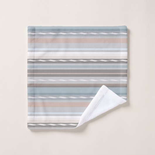 Muster der Atlantikwellen Badhandtuch Set (Waschlappen)