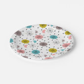 Muster der atomaren Retro-Sternexplosion Pappteller (Schrägansicht)