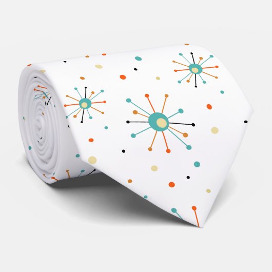 Muster der atomaren Sternexplosion Retro Mitte Jah Krawatte (Gerollt)