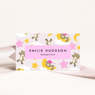 Muster der Bären, Babysitter, Tagesbetreuung, Kind Visitenkarte