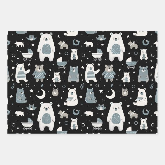 Muster der Bärenfamilie Geschenkpapier Set (Vorderseite)