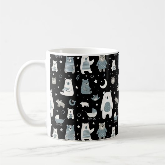 Muster der Bärenfamilie Kaffeetasse (Links)